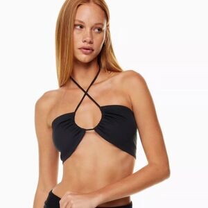 NWT Aritzia Sunday Best Cora Multi twist bandeau top in Black- Size XS
